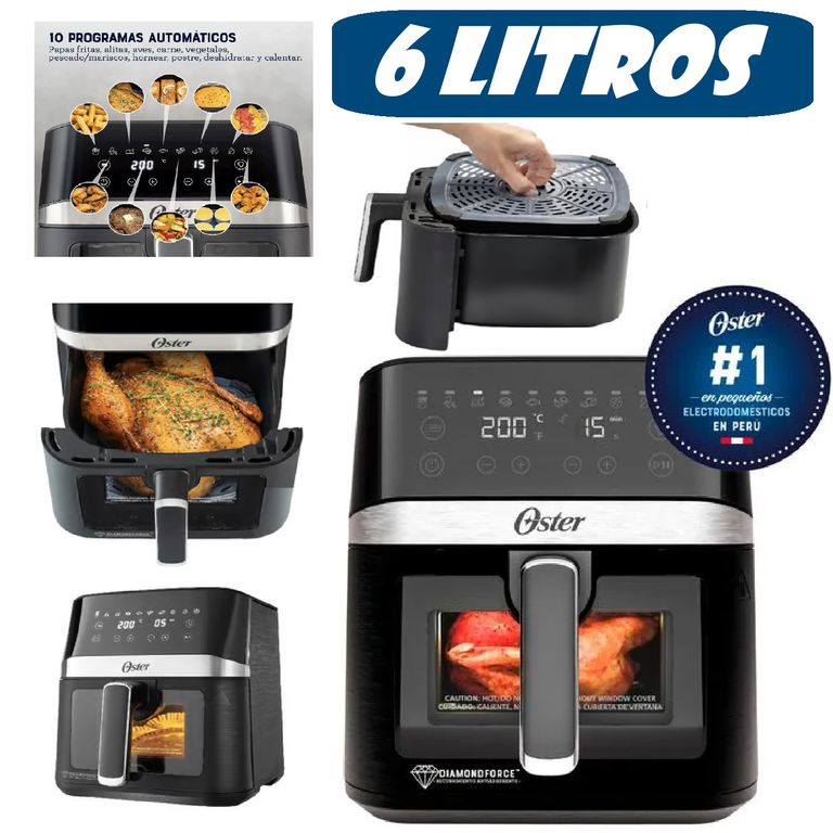 Freidora De Aire DIgital Diamond 6Litros luz interna CKSTAF60WDDF