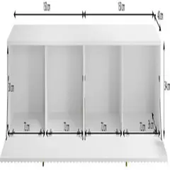 TU MESITA - Mesa de TV Larga Michel Moderna color Blanco 2 puertas