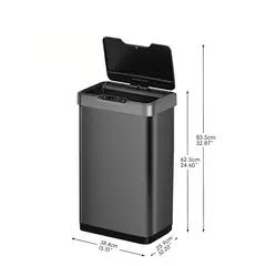 EKO - Basurero sensor acero Mirage-T 50L negro