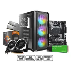 GENERICO - PC GAMER AMD RYZEN 5 5500, RX 6500, Ssd 500GB RAM 16GB