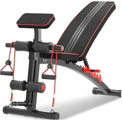 SPORTFITNESS - Banca Multifuncional  con ligas y porta discos