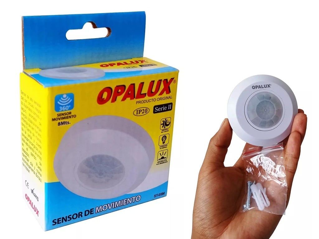 Sensor De Movimiento Opalux Mini 360° Ip20 Serie II St-05m 6mts