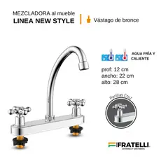 FRATELLI - GRIFO MEZCLADORA DE COCINA AL MUEBLE LLAVE ESTRELLA CROMADO