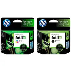 HP - Pack de Cartuchos HP 664XL Tricolor F6V30AL Negro F6V31AL Original