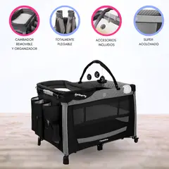 CARESTINO - Cuna Corral Plegable «GENOVA» Black