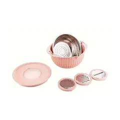 WELL BEING - COLADOR MULTIFUNCION 4 EN 1 CON TAZON DE ACERO INOXIDABLE