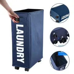 ELMEJORPRECIO - Cesta De Lavandería Multiuso Plegable Laundry Azul