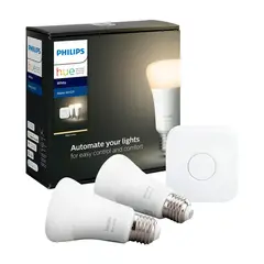 PHILIPS HUE - Kit De 2 Focos Inteligentes E27 + Controlador