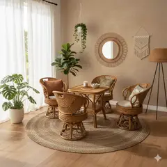 MIN CITY HOME - JUEGO DE MADERA Y MIMBRE