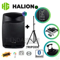 HALION - Parlante activo 15 PHA-15F 2UHF - 3000W + TRIPODE