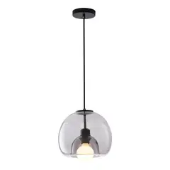 HOME NEAT - Lámpara colgante vintage de cristal Ø20cm E27 - Gris