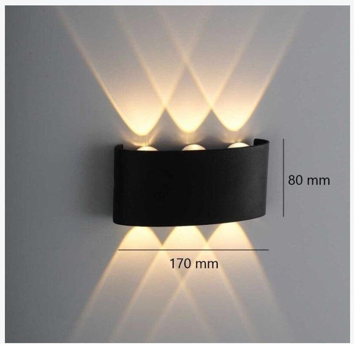 Lampara de pared Aplique LED 6 W Negro Luz Cálida