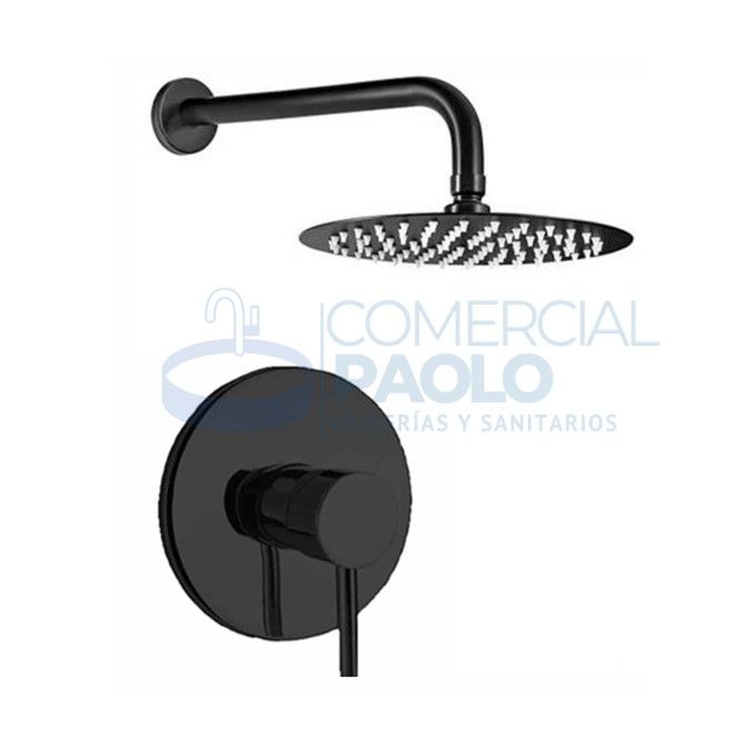 MEZCLADORA DUCHA NEGRA REDONDA F3205B