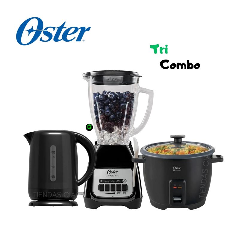 TRICOMBO OSTER LICUADORA 1.5 L + HERVIDOR Y OLLA ARROCERA