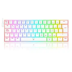 REDRAGON - Teclado Mecánico DRAGONBORN K630W-RGB White 60% Switch Brown