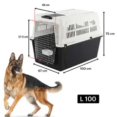 OEM - Jaula Transporte Portatil Dog Cat L100Negro