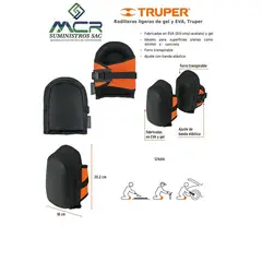 TRUPER - Rodilleras de gel y EVA con correa antideslizante ligeras