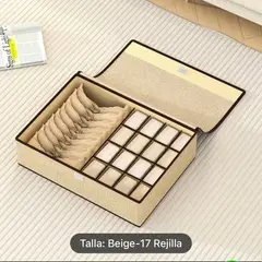 GENERICO - Caja de almacenamiento de ropa interior con tapa Crema