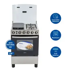 AGHASO - Cocina COC-AGH01 4 Hornillas Premium 24" Dorador y Rosticero.