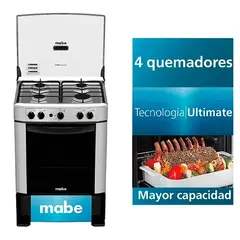 MABE - COCINA DE PIE CMP6014AG0 4 QUEMADORES SILVER