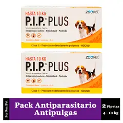 GENERICO - Pack x2 Pipeta Antiparasitario Antipulga PIP Perro 4-10 kg
