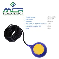 GENERICO - FLOTADOR CONTROL DE NIVEL DE LIQUIDO CON 10 METRO DE CABLE SUMERGIBLE