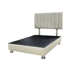 MUEBLES MACRUMO - Cama tapizada Cali - 1.5 Plz - Color Beige claro