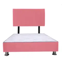 MUEBLES MACRUMO - Cama tapizada Cali - 1.5 Plz - Color Rosado
