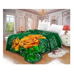 TRUELOVE - Frazada Terciopelo con Sherpa Diseño Flores de 2 plazas