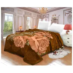 TRUELOVE - Frazada Terciopelo con Sherpa Diseño Flores de 2 plazas