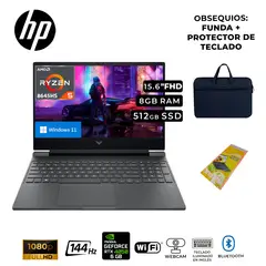 HP - LAPTOP VICTUS 15-FB2082WM RYZEN 5 8645HS RAM 8GB DDR5 512 SSD 15.6” FHD IPS 144HZ 6GB RTX 4050
