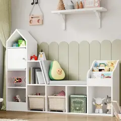 GENERICO - Estante Organizador Librero Juguetero Infantil Halita Blanco Petrox Home