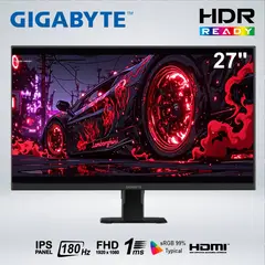 GIGABYTE - MONITOR GAMER GS27FA FULL HD 27 " IPS 180HZ 1MS HDR