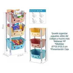 GENERICO - ORGANIZADOR PARA JUGUETES KAWAII DE TRES NIVELES