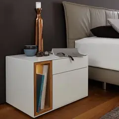 GENERICO - Velador Moderno Sakuna Blanco R&R MUEBBLES
