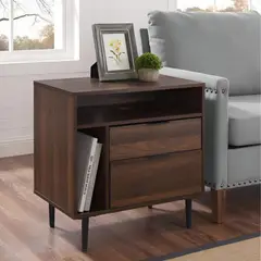 GENERICO - Mesa Lateral Moderno Valentino Marron R&R MUEBLES