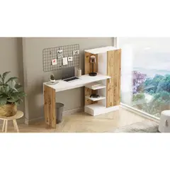 GENERICO - Escritorio Moderno Anubis con Estantes Blanco RR MUEBLES