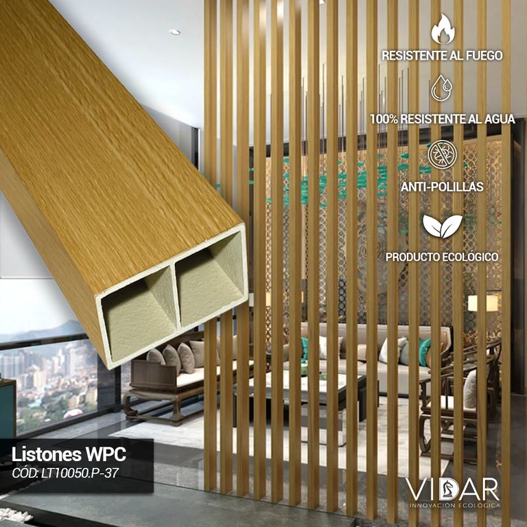 LISTON WPC INTERIOR HONEY MAPLE VENTA POR 6 UNIDADES