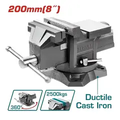 TOTAL TOOLS - PRENSA TORNILLO DE BANCO 8″ FUERZA MÁX 2500KG -THT6186