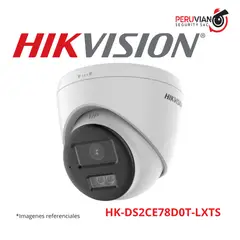 HIKVISION - TURRET 2MP SMART HYBRID LIGHT C/AUDIO 2 VIAS Y ALARMA HK-DS2CE78D0T-LXTS