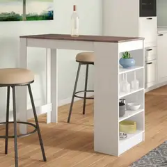 GENERICO - Mesa Barra Desayunador Moderna Ailen con Estante R&R MUEBLES