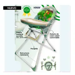 VOYAGE - Silla de Comer con 5 Puntos de Arnés Verde