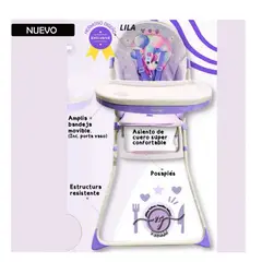 VOYAGE - Silla de Comer con 5 Puntos de Arnés Rosado
