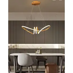 GENERICO - Lámpara colgante Roberta dorado led 3 luces