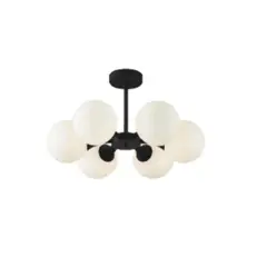 GENERICO - Lámpara de techo viena negro 6 sockets