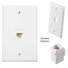 GENERICO - Placa ABS ethernet RJ45 CAT 6 Faceplate RJ45 Hembra 1 Puesto empalme