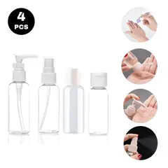 GENERICO - Kit de Botellas Recargables de Viaje 4 pcs Blanco