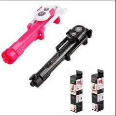 GENERICO - Palo Selfie Stick y Trípode 2 En1 Bluetooth 46cm - Fucia