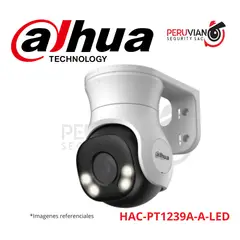 DAHUA - Cámara PT de focal fija HDCVI a todo color de 2 MP HAC-PT1239A-A-LED