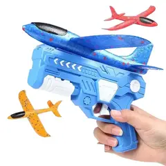 GENERICO - Avión +Pistola de Catapulta Luz led Planeador Regalo Genieka